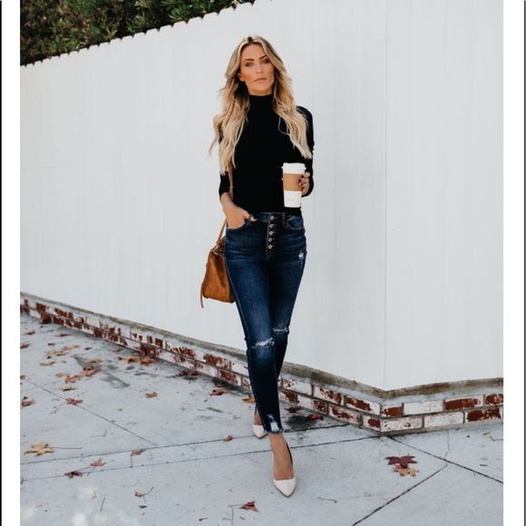 CALLIE Black Slim Fit Turtleneck - Picture 7 of 8